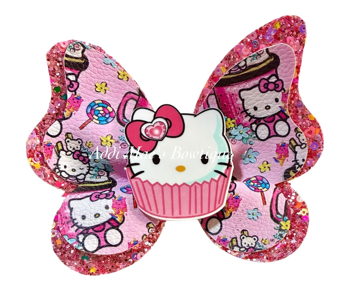 Pink Kitty Sweets Butterfly Bow
