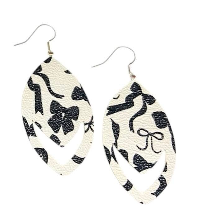 Black Bows Dangle Earrings