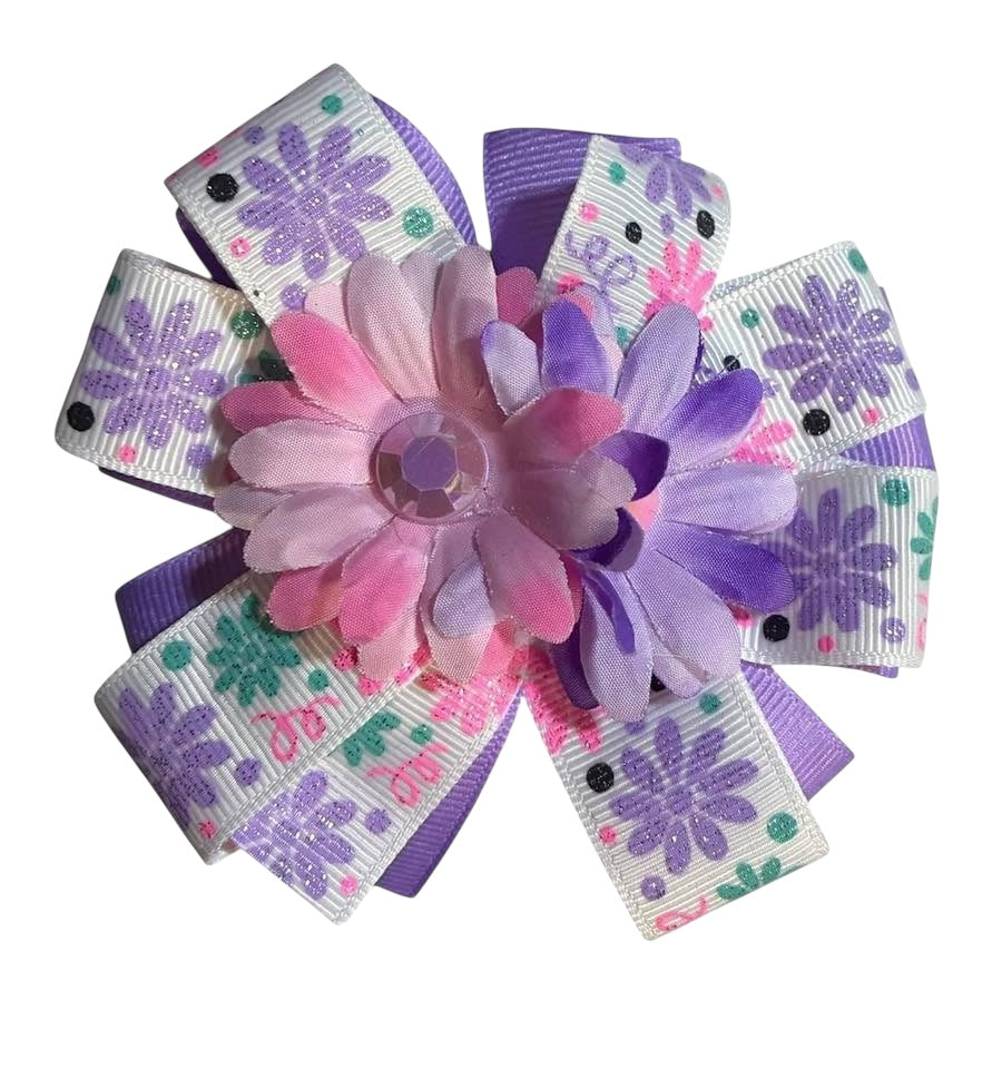 Pastel Daisies Ribbon Bow
