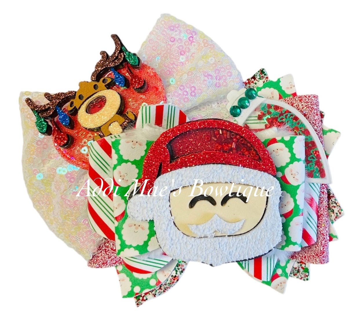 Santa Clause Shaker Christmas Bow