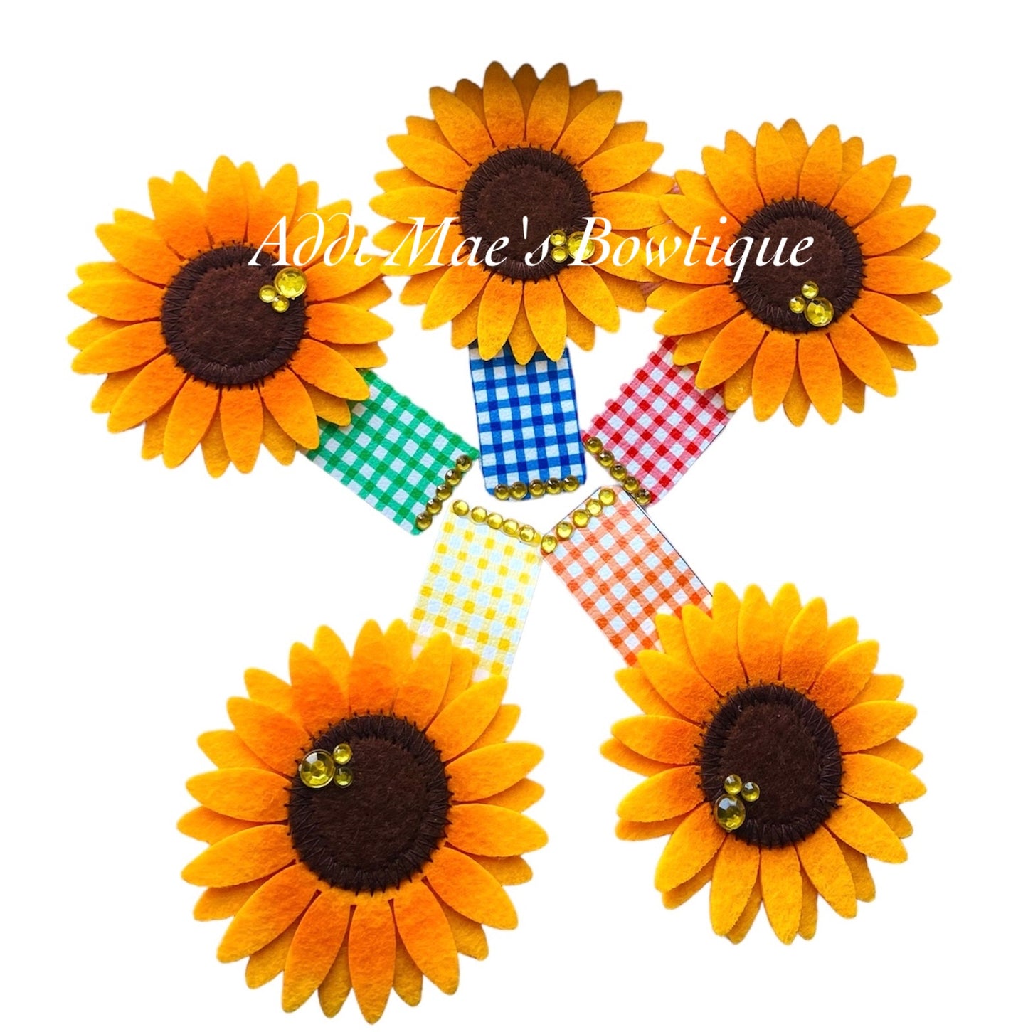Sunflower Gingham Snap Clip