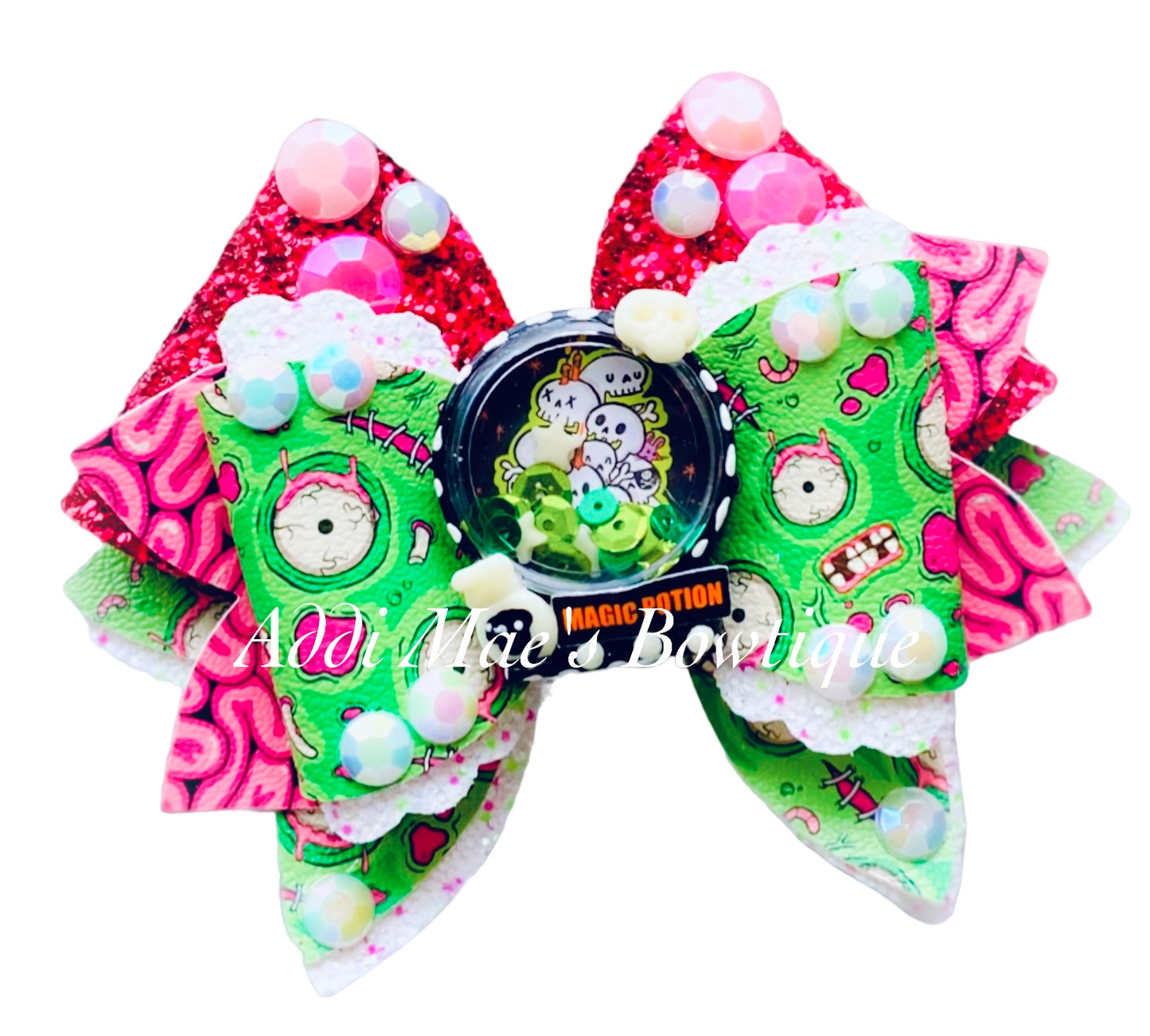 Zombie Brains Halloween Bow