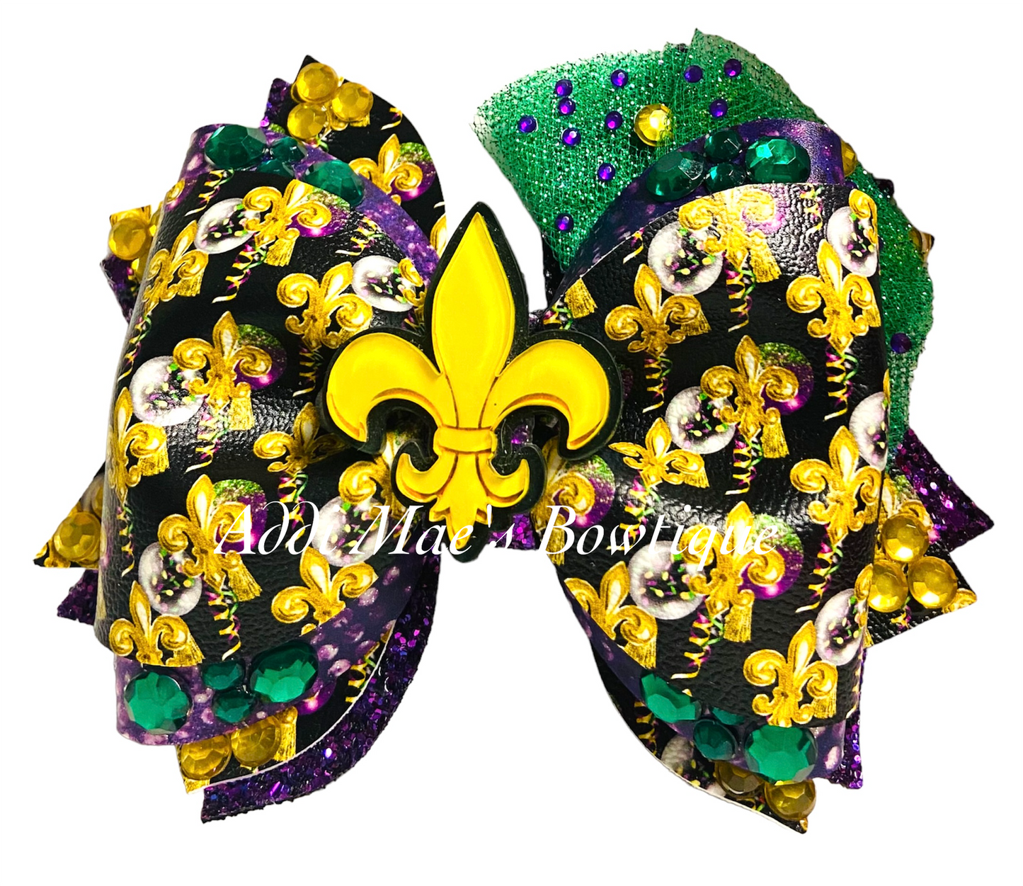Mardi Gras Fleur De Lis Bow