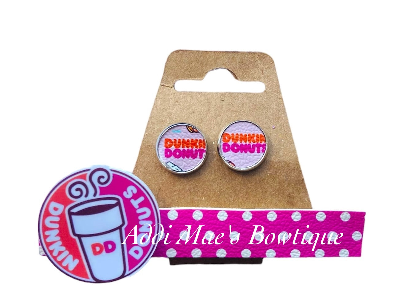 Donut Coffee Shop Clip, Earring Set