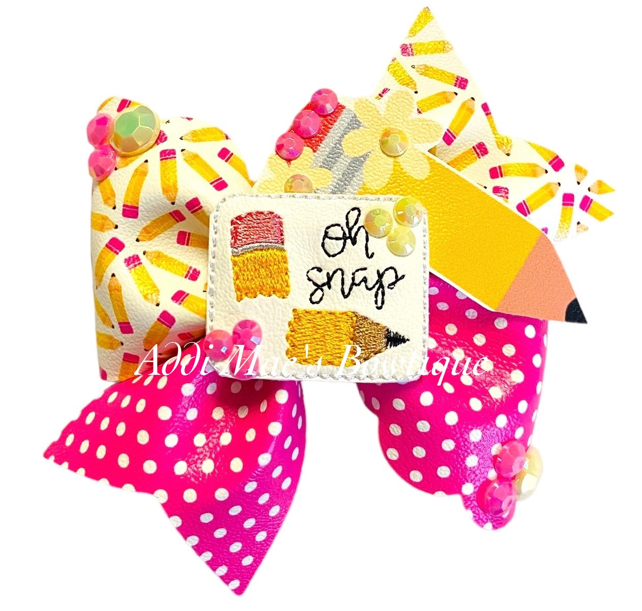 Oh Snap Pencil Back To School Bow