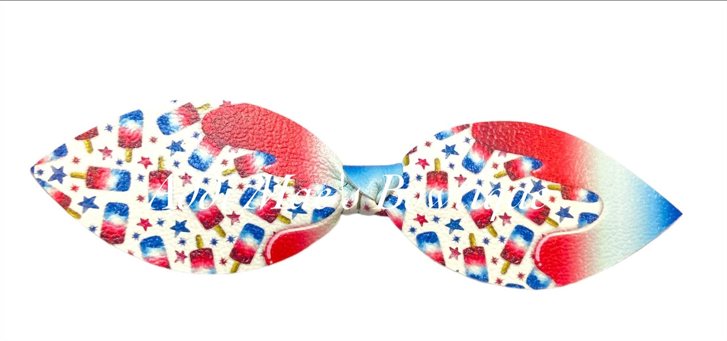 Patriotic Popsicle Drip Top Knot Clip