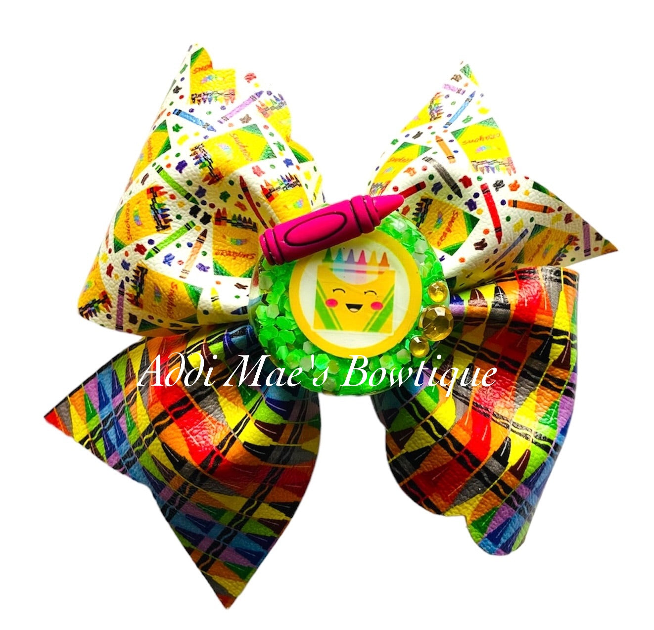 Crayon Back To School Bow
