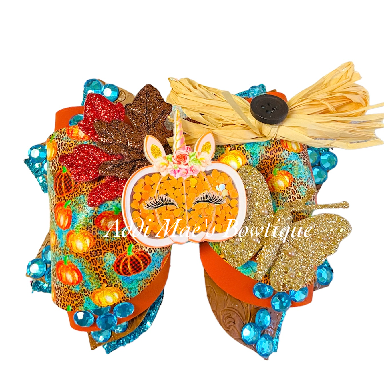 Pumpkin Patch Unicorn Pumpkin Fall Bow