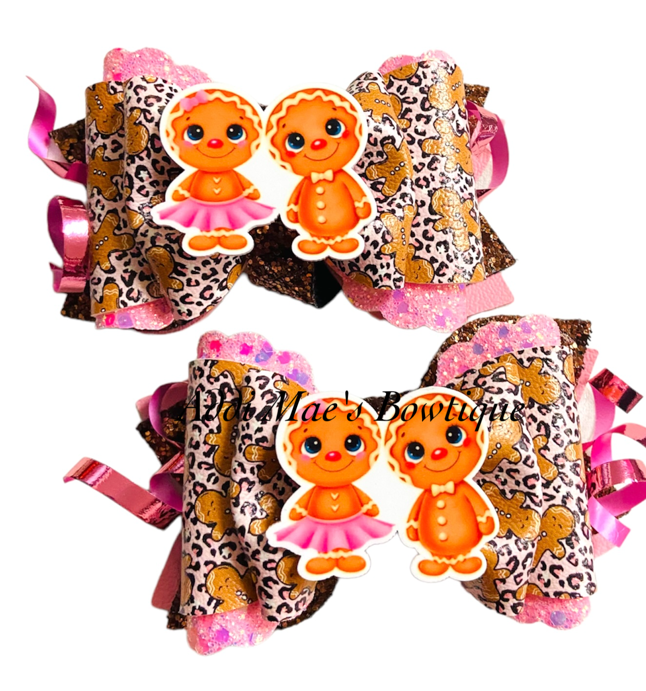 Gingerbread Besties Leopard Christmas Piggy Set