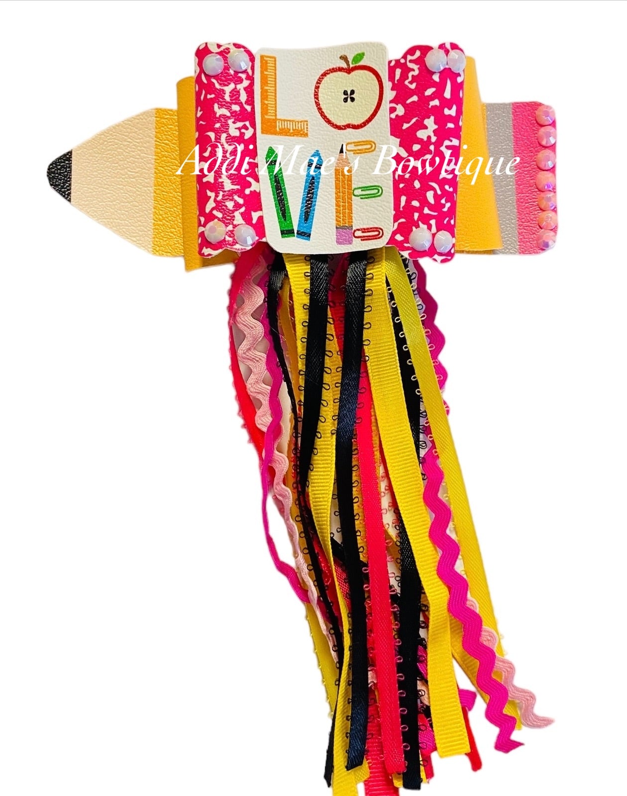 School Love Pencil Streamer Back To School Bow