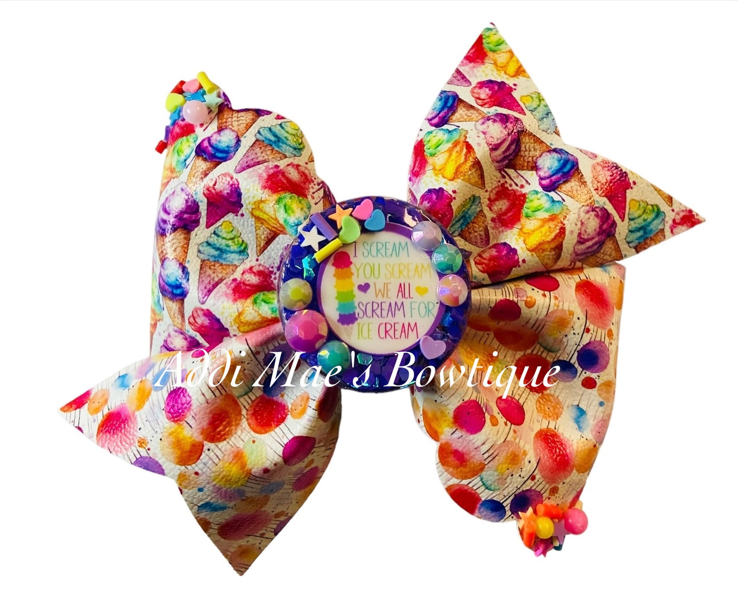 Ice Cream Cones Sprinkles Bow