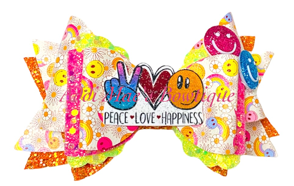 Groovy Smiley Face Bow