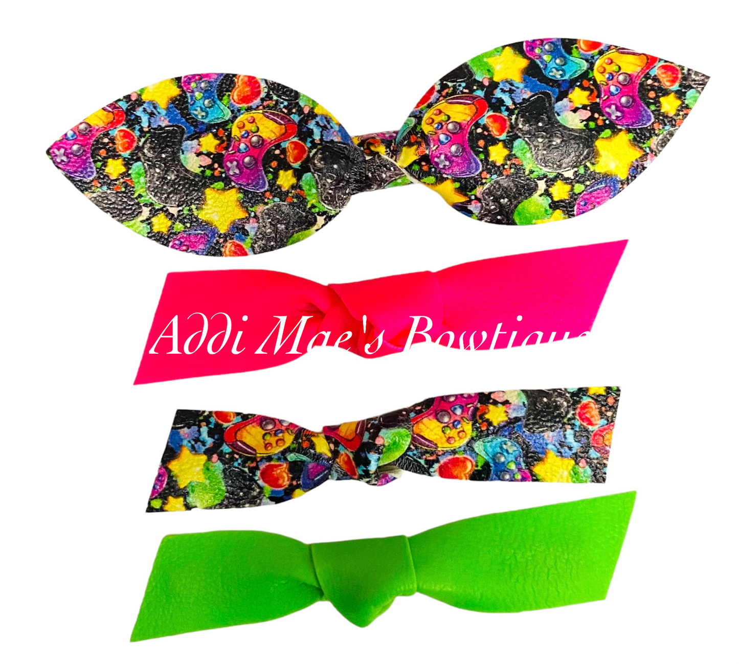 Gamer Girl Neon Top Knot Clip, Knotted Clip Set