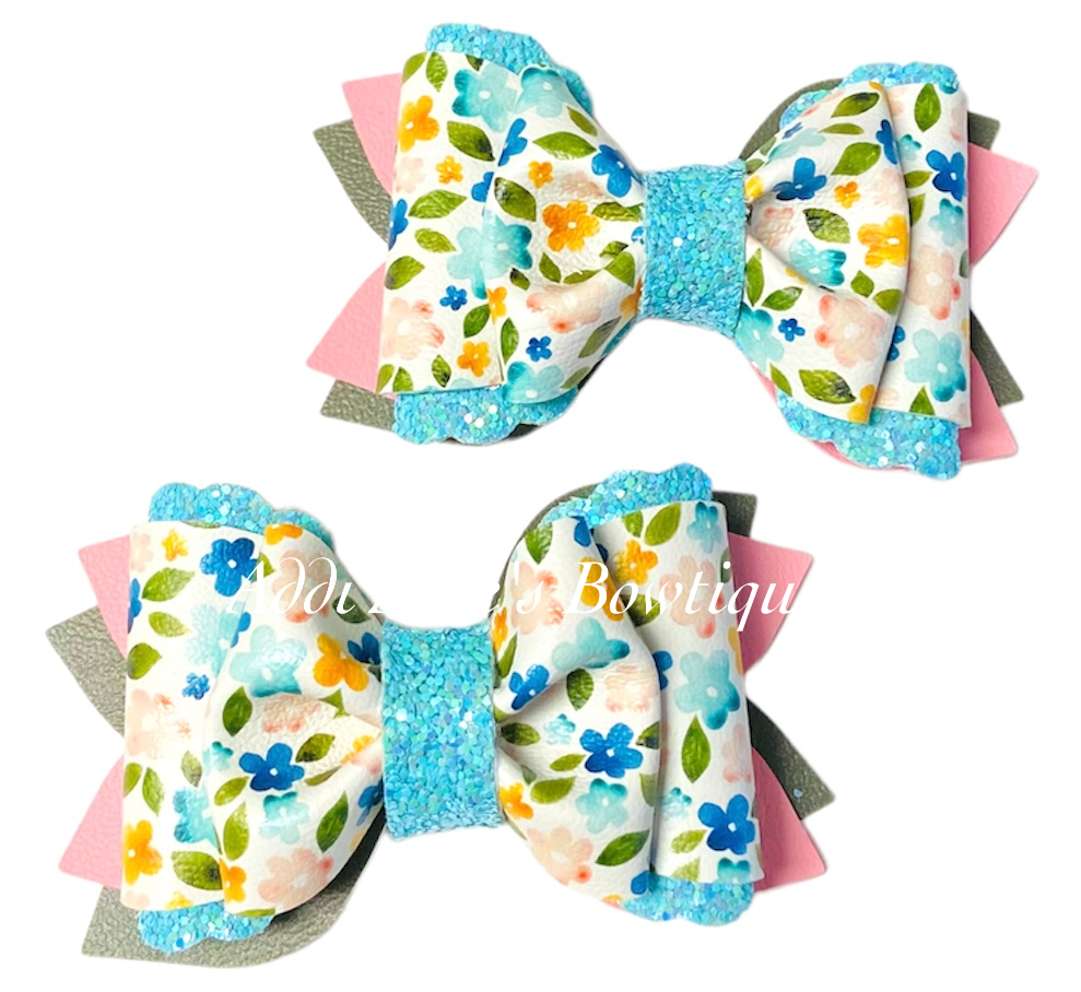 Watercolor Spring Flowers Piggies