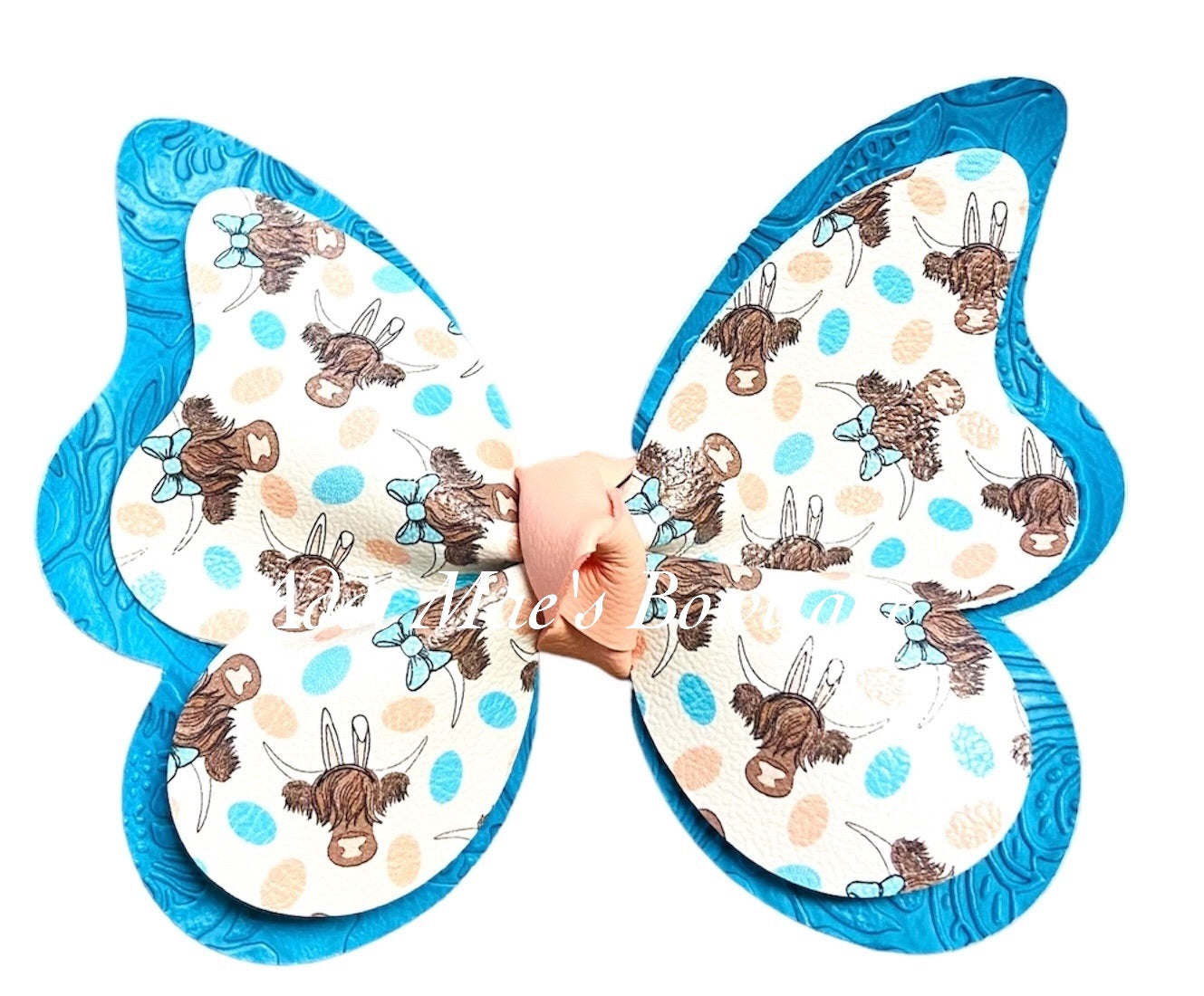 Easter Highland Cows Butterfly Bow