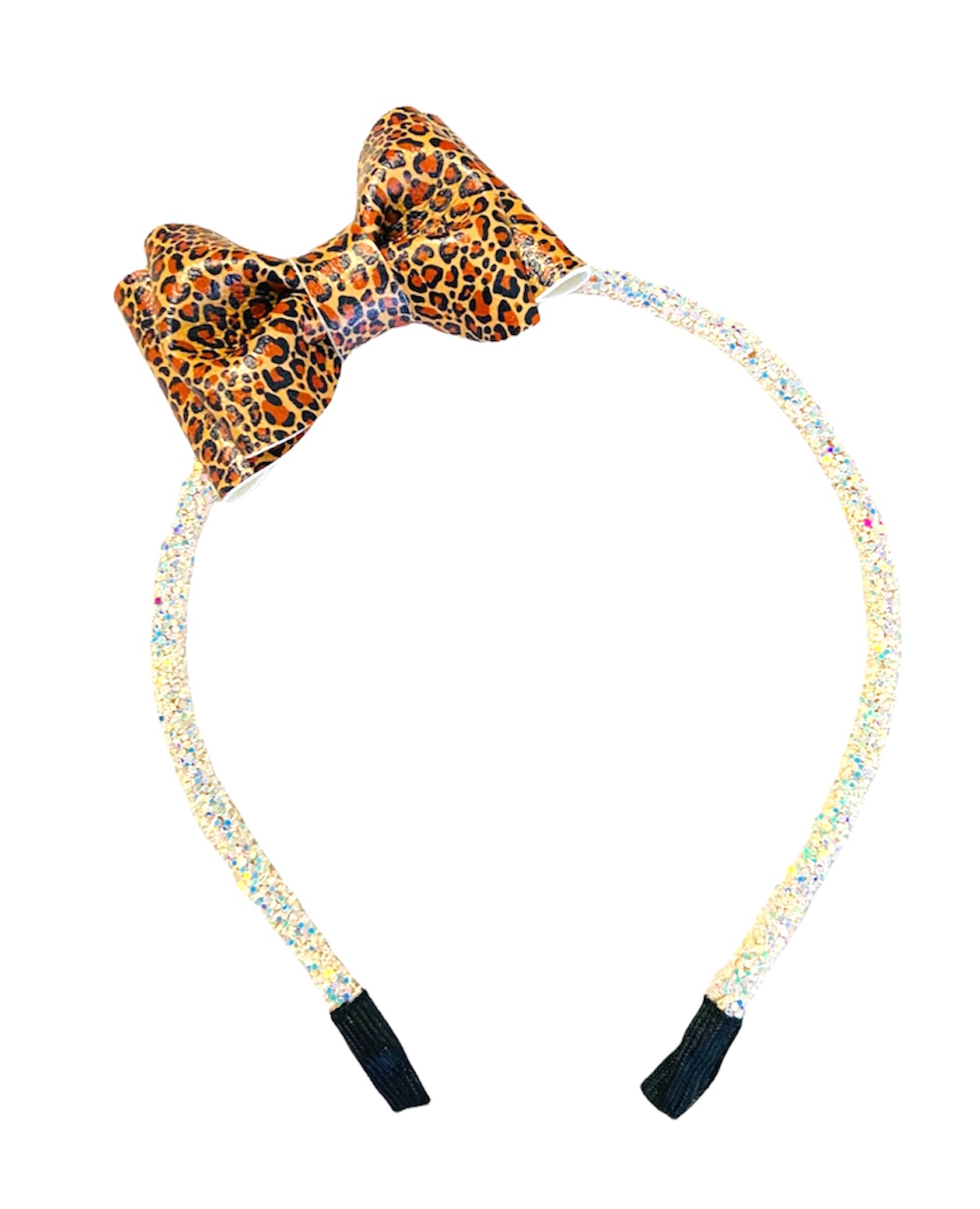 Leopard Cheetah Print Bow Glitter Headband