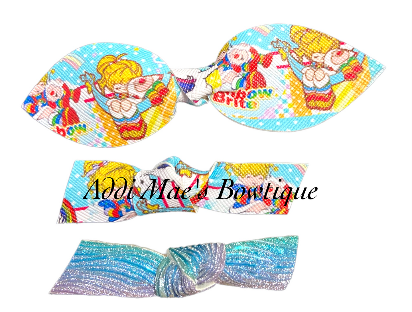 Rainbow Girl Top Knotted Alligator Clip Set