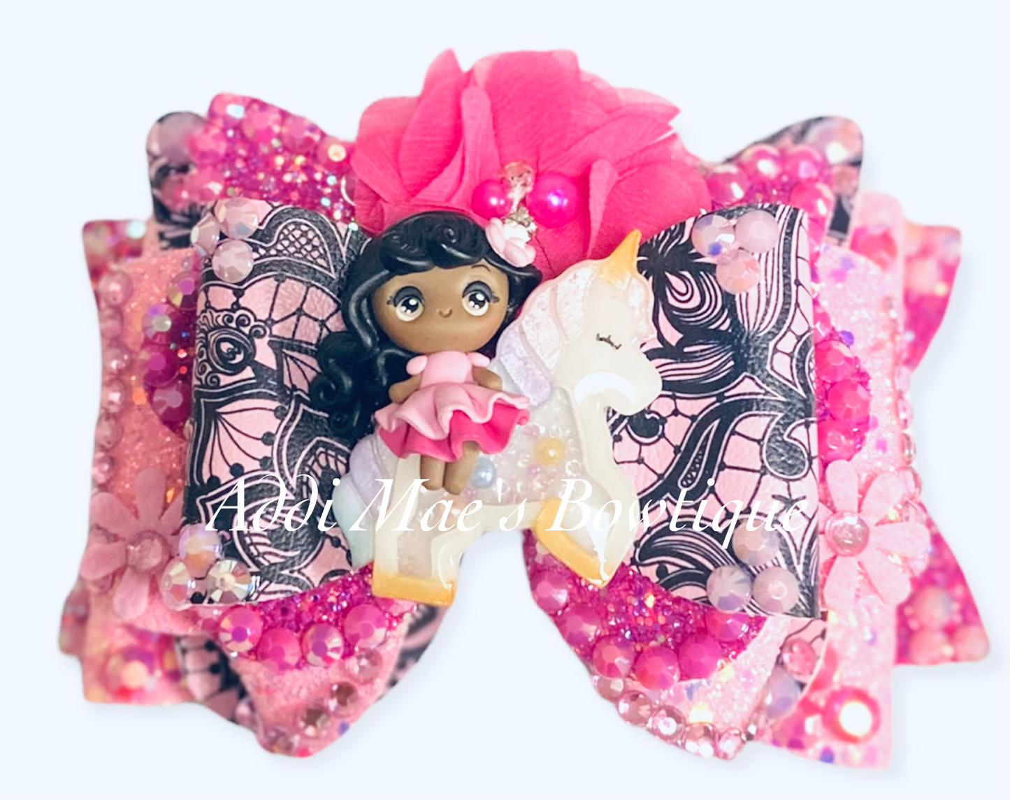 Butterfly Lace Spring Unicorn Bow