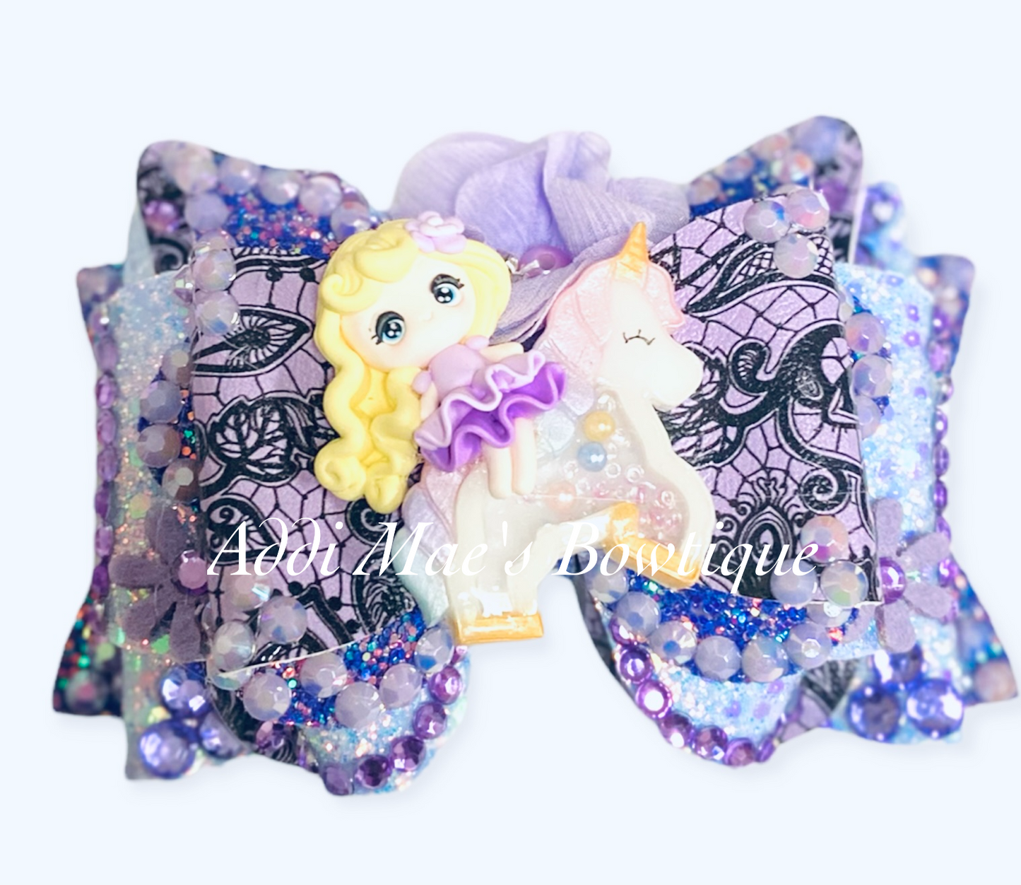 Butterfly Lace Spring Unicorn Bow