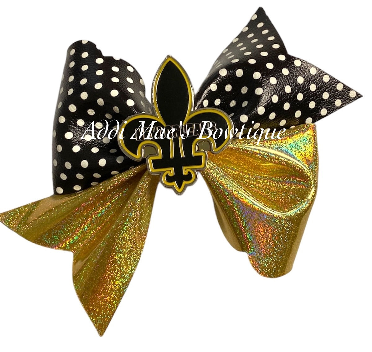 Black and Gold Fleur De Lis Bow