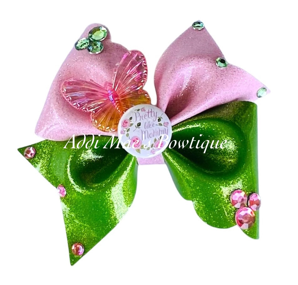 Pretty Like Mommy Glossy Glitter Bow