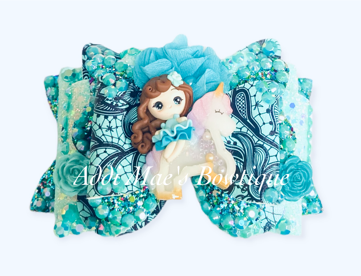 Butterfly Lace Spring Unicorn Bow