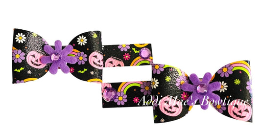 Jack O Lantern Rainbows Mini Bow Alligator Clip Set