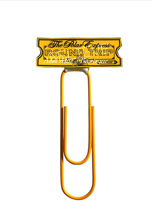 Golden Ticket Christmas North Pole Train  Jumbo Paperclip Bookmark