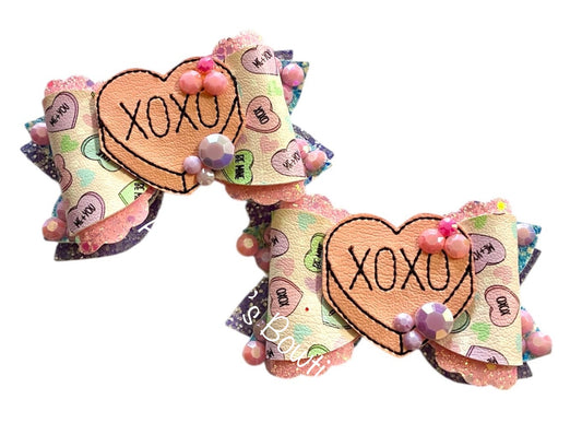 XO Sweet Hearts Candy Talking Hearts Valentines Day Love Piggy Set