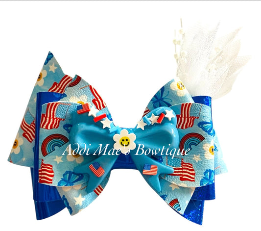Patriotic Vibes 4th of July Bow