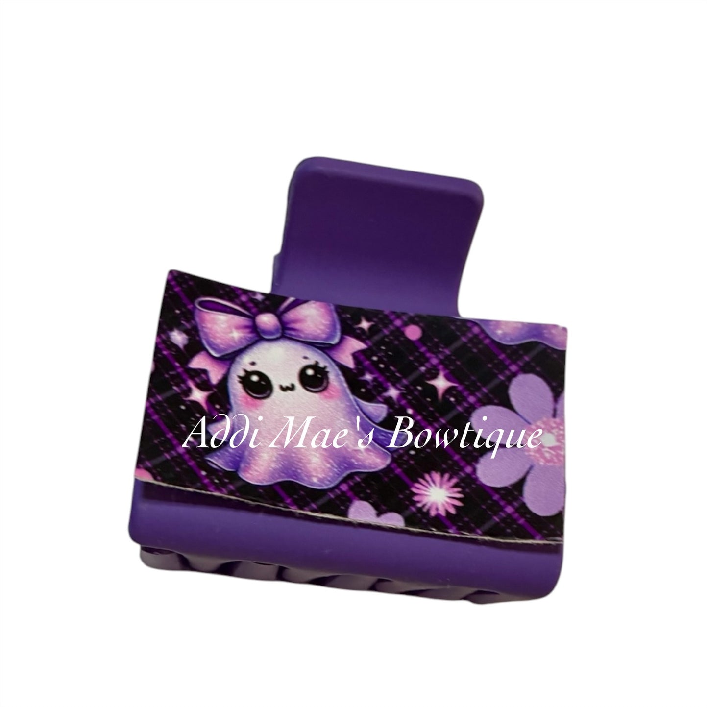 Purple Ghosts Halloween Small Claw Clip