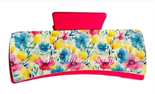 Bright Spring Wildflowers XL Claw Clip