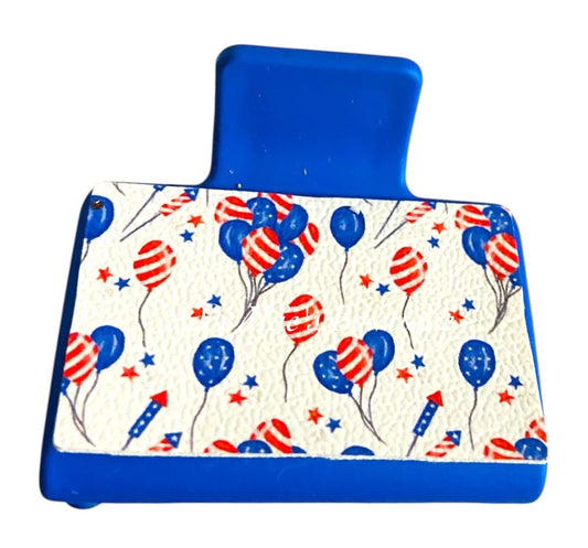 Patriotic Balloons Small Claw Clip