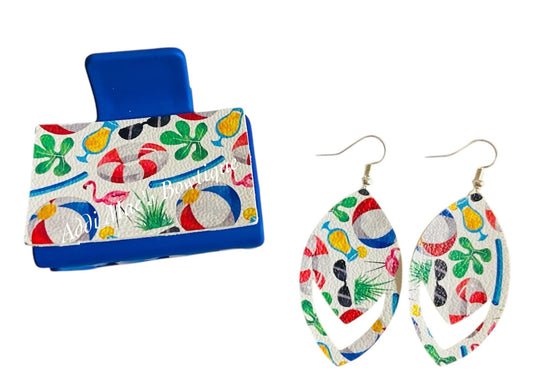 Pool Day Small Claw Clip Earring Set