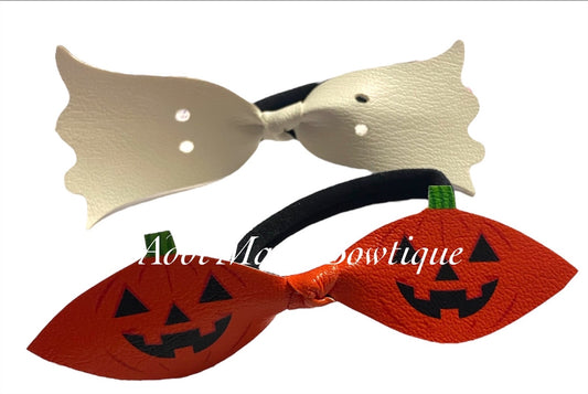 Ghost , Jack O Lantern Top Knot Pony Halloween Set