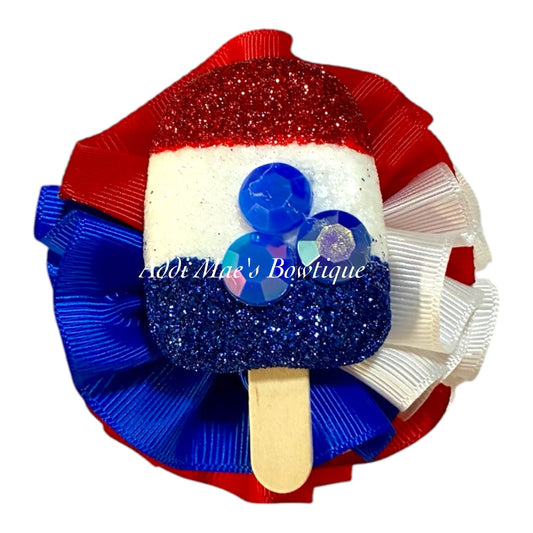 Patriotic Popsicles 4th of July Ruffle  Bow