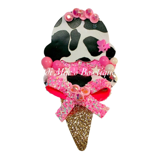 Moo Cow Ice Cream Cone Clip