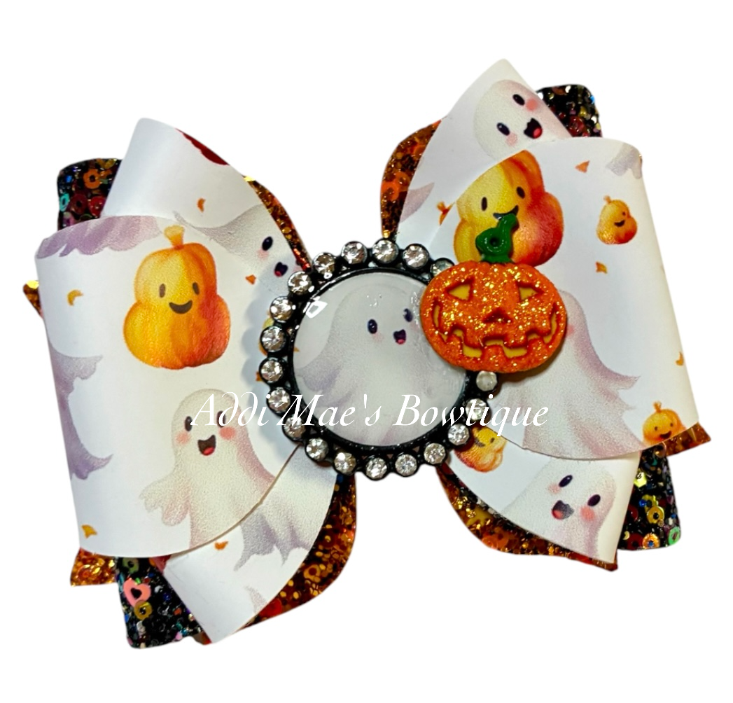 Cute Ghosts Halloween Bow