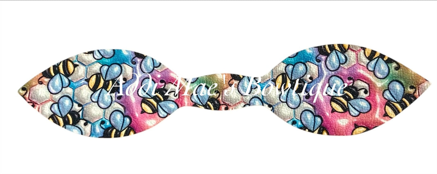 Bees Rainbow Ombre Top Knot Pony / Clip