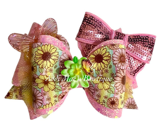 Pastel Flowers Bow