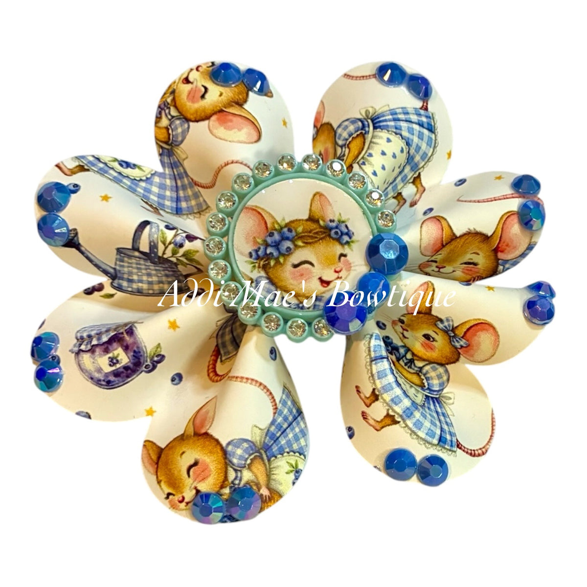 Blueberry Mouse Ruffle Bow