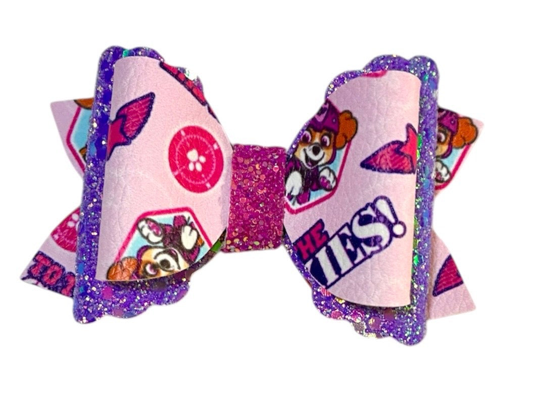 Pink Hero Dog Patrol Bow
