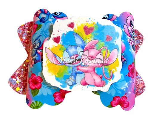 Blue Alien Pink Alien Bow