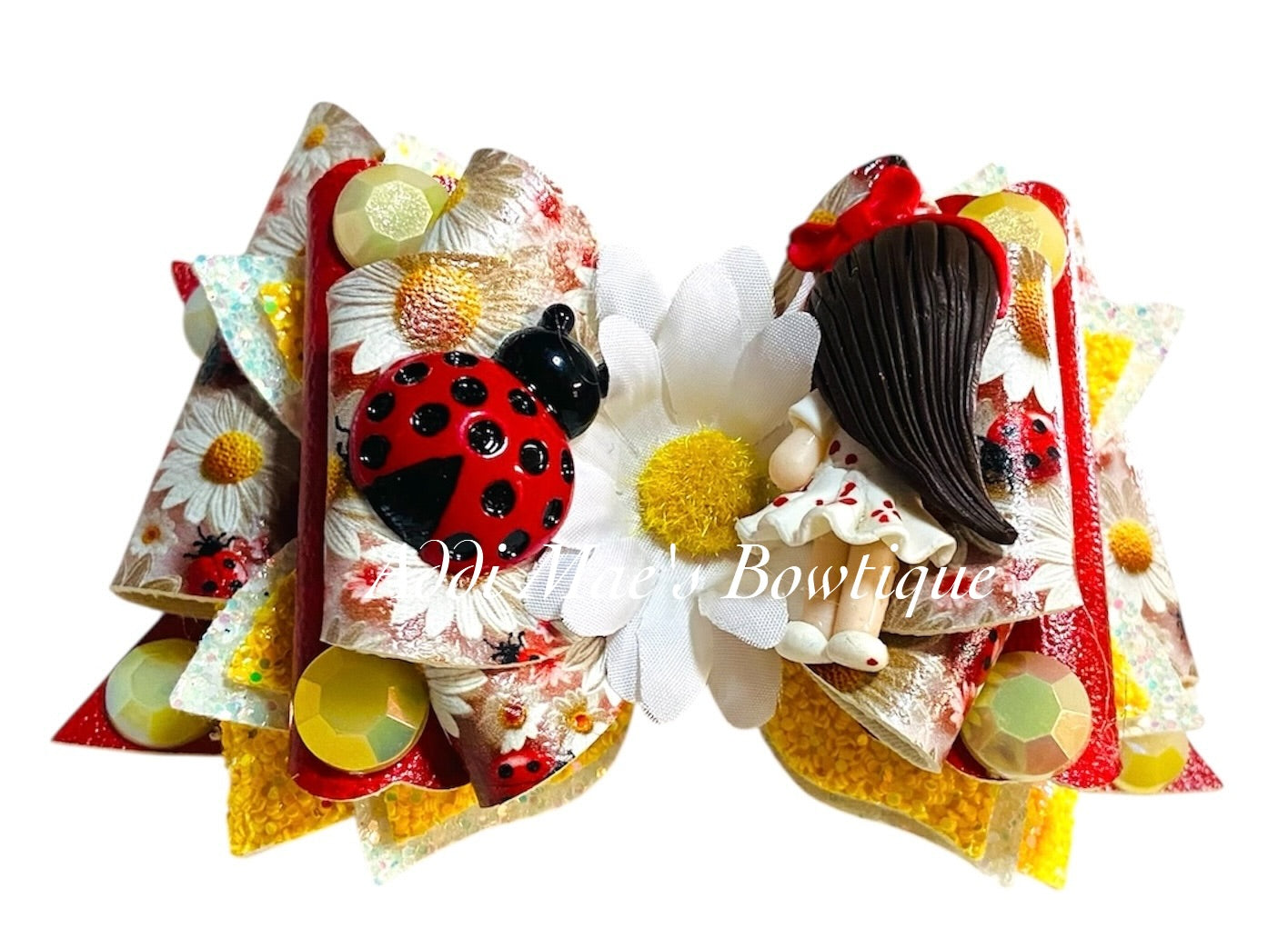 Ladybug Daisy Bow