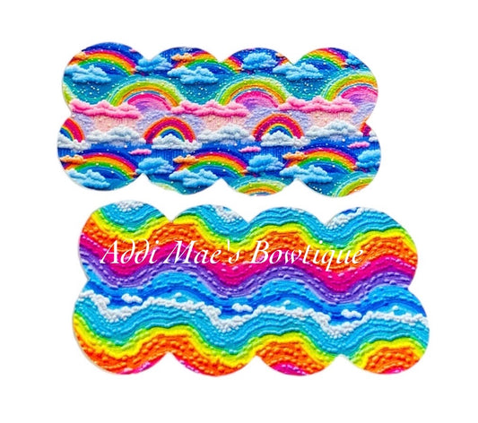 Bright Embroidered DottedRainbow Snap Clip Set