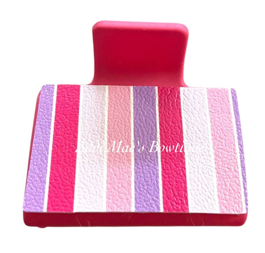Pink & Purple Stripes Small Claw Clip