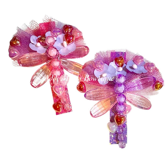 Love Bug Dragonfly Alligator Clip Set