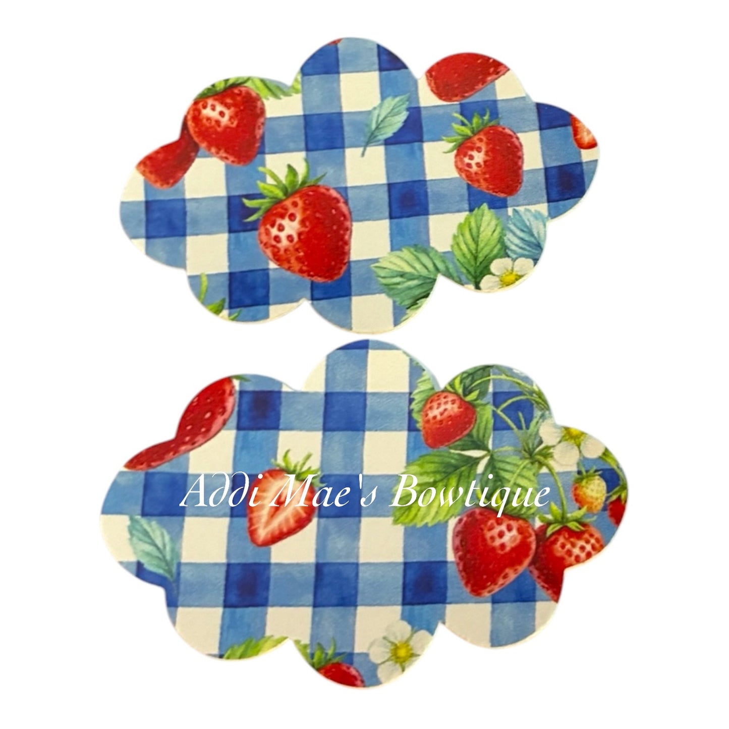 Strawberry Plaid  Snap Clip Set