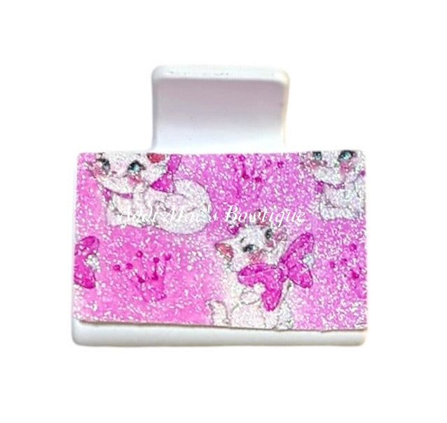 White Kitty Small Claw Clip