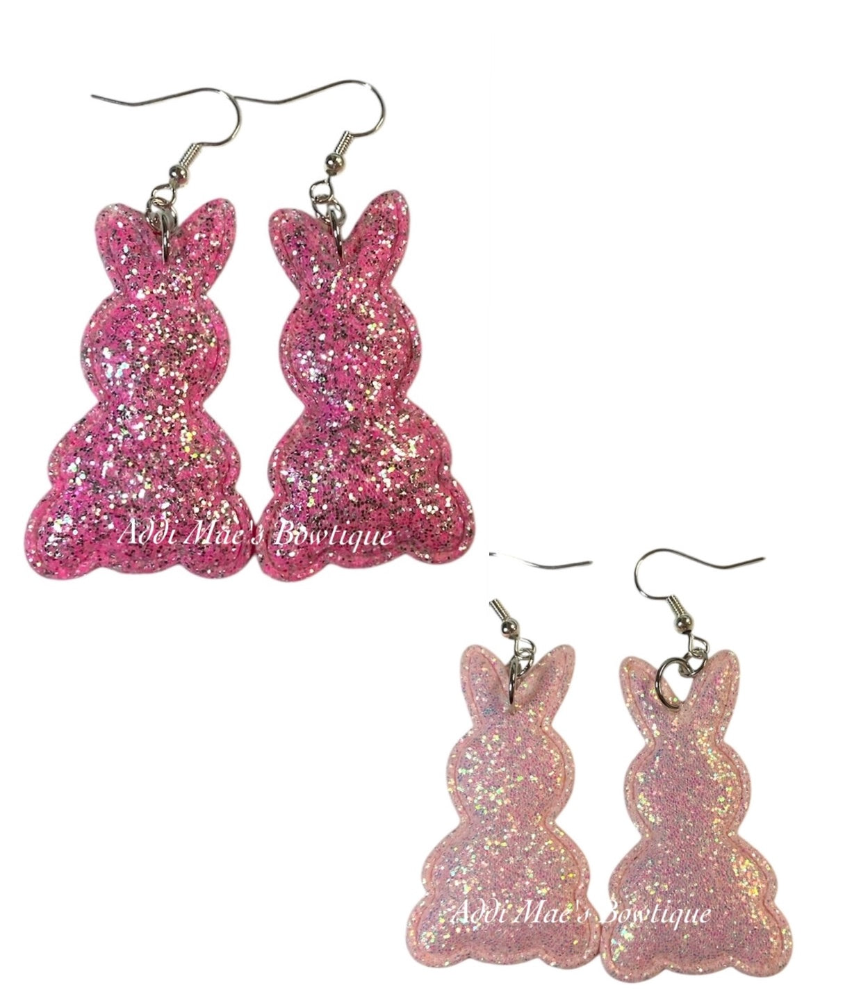 Glitter Bunnies Appliqué Dangle Earrings